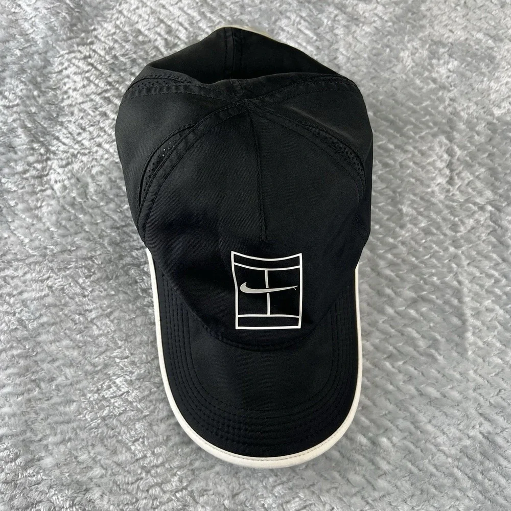 Nike Court Featherlight Dri-FIT Tennis Hat Black Adjustable Cap Performance OSFM
